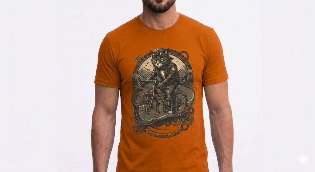 Lustiges Katzen T-Shirt - Katze Orange