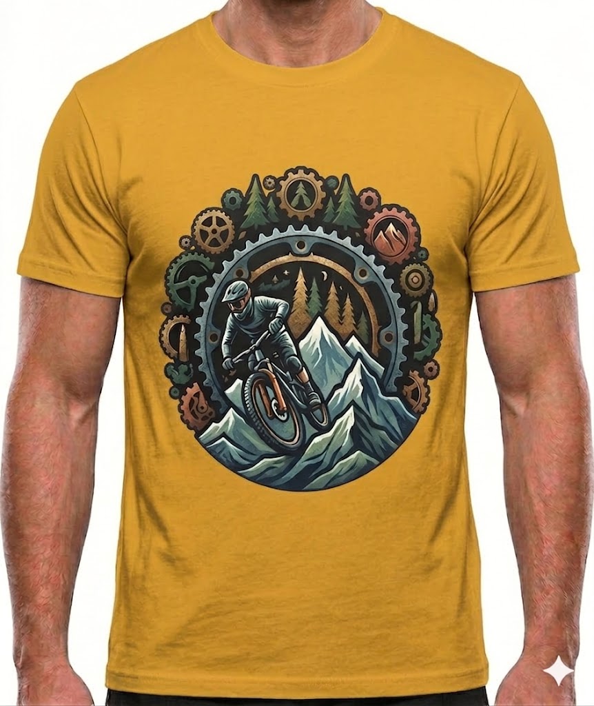 MTB Downhill T-Shirt - Mountainbike T-Shirt für Männer und Frauen- Sportlich & Lässigund Frauen MTB Downhill T-Shirt - Mountainbike T-Shirt für Männer und Frauen- Sportlich & Lässigund Frauen Gold