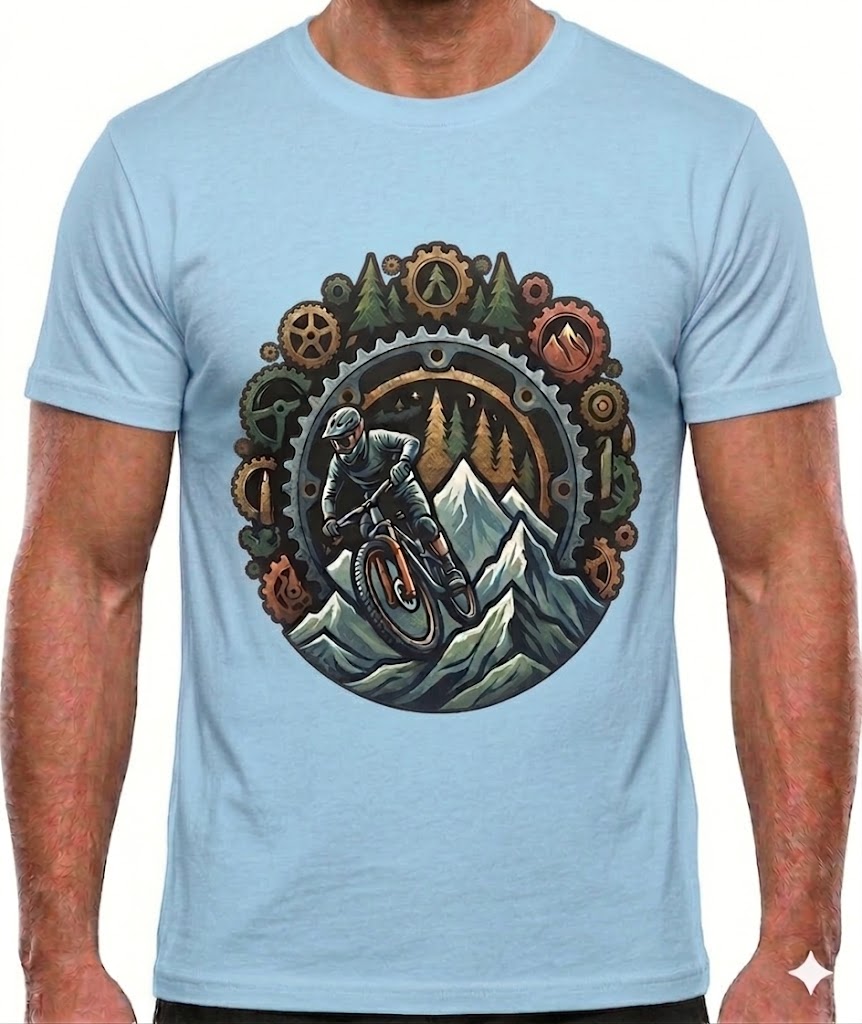 MTB Downhill T-Shirt - Mountainbike T-Shirt für Männer und Frauen- Sportlich & Lässigund Frauen MTB Downhill T-Shirt - Mountainbike T-Shirt für Männer und Frauen- Sportlich & Lässigund Frauen Hellblau