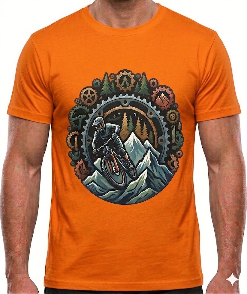 MTB Downhill T-Shirt - Mountainbike T-Shirt für Männer und Frauen- Sportlich & Lässigund Frauen MTB Downhill T-Shirt - Mountainbike T-Shirt für Männer und Frauen- Sportlich & Lässigund Frauen Orange