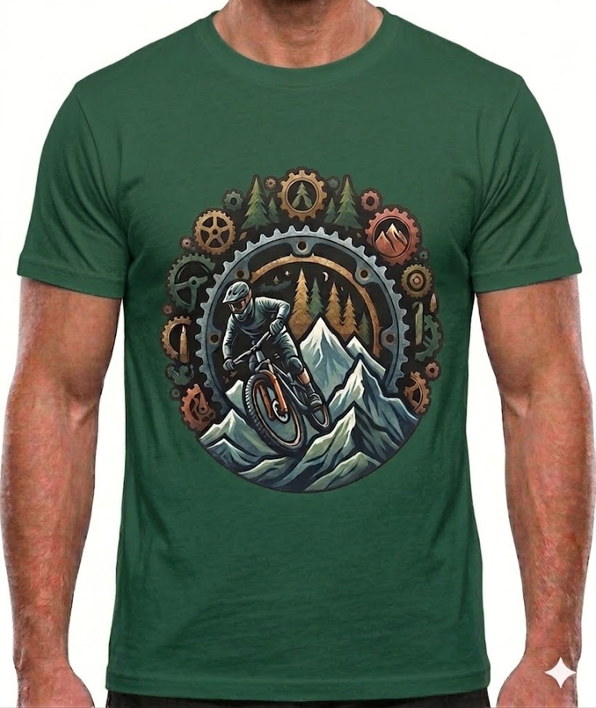 MTB Downhill T-Shirt - Mountainbike T-Shirt für Männer und Frauen- Sportlich & Lässigund Frauen MTB Downhill T-Shirt - Mountainbike T-Shirt für Männer und Frauen- Sportlich & Lässigund Frauen Waldgrün