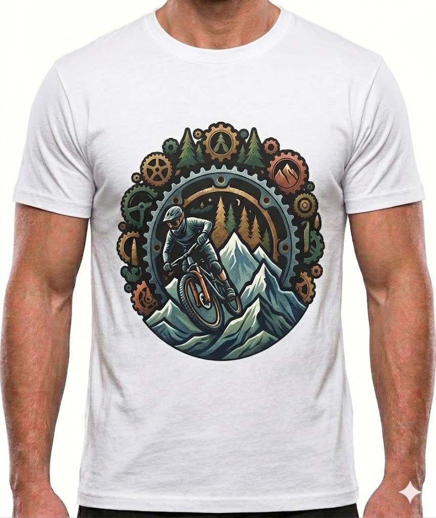 MTB Downhill T-Shirt - Mountainbike T-Shirt für Männer und Frauen- Sportlich & Lässigund Frauen MTB Downhill T-Shirt - Mountainbike T-Shirt für Männer und Frauen- Sportlich & Lässigund Frauen Weiß