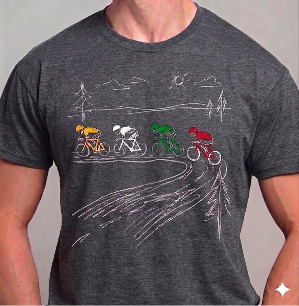 Radsportteam T-Shirt Vintage Radfahren Shirt Rennrad Gruppe Design Radsportteam T-Shirt Vintage Radfahren Shirt Rennrad Gruppe Design Anthrazit Meliert