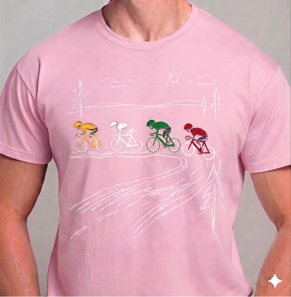 Radsportteam T-Shirt Vintage Radfahren Shirt Rennrad Gruppe Design Radsportteam T-Shirt Vintage Radfahren Shirt Rennrad Gruppe Design Hellrosa