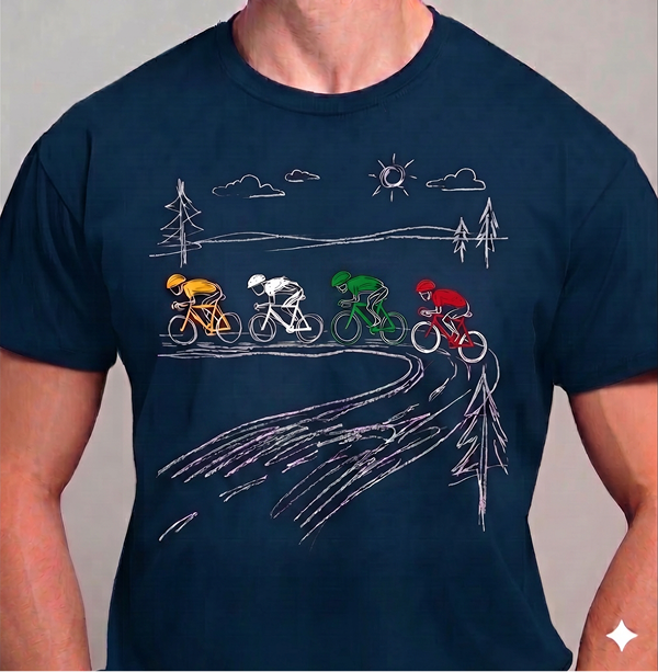 Radsportteam T-Shirt Vintage Radfahren Shirt Rennrad Gruppe Design Radsportteam T-Shirt Vintage Radfahren Shirt Rennrad Gruppe Design Marineblau
