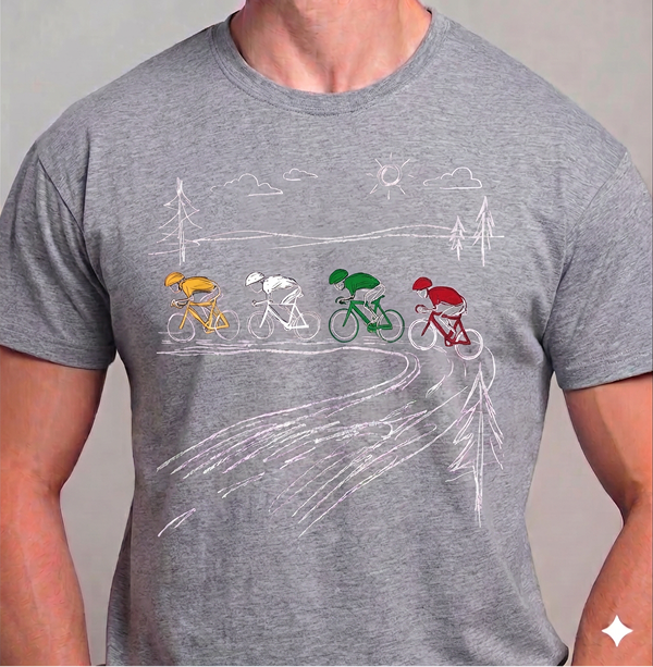 Radsportteam T-Shirt Vintage Radfahren Shirt Rennrad Gruppe Design Radsportteam T-Shirt Vintage Radfahren Shirt Rennrad Gruppe Design Sportgrau