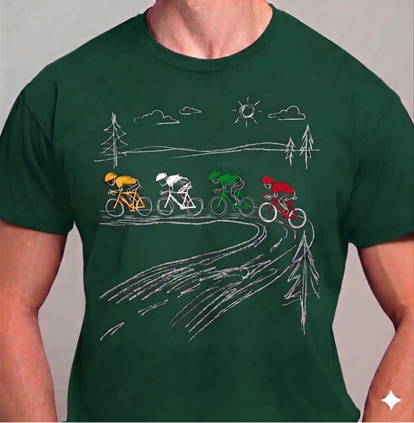 Radsportteam T-Shirt Vintage Radfahren Shirt Rennrad Gruppe Design Radsportteam T-Shirt Vintage Radfahren Shirt Rennrad Gruppe Design Waldgrün