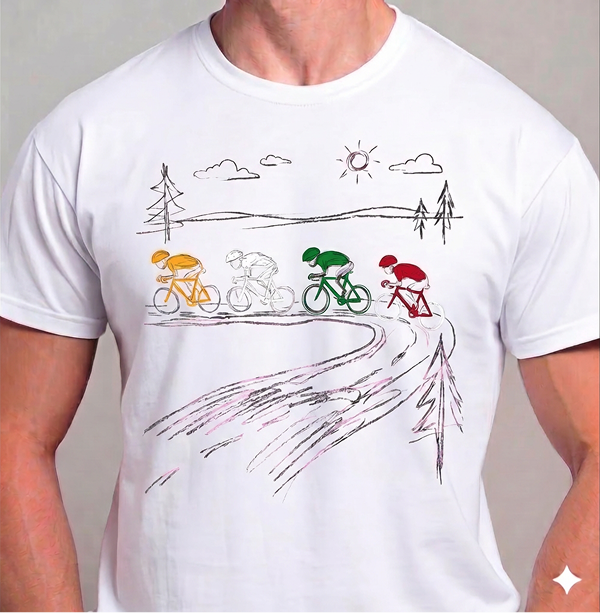 Radsportteam T-Shirt Vintage Radfahren Shirt Rennrad Gruppe Design Weiß
