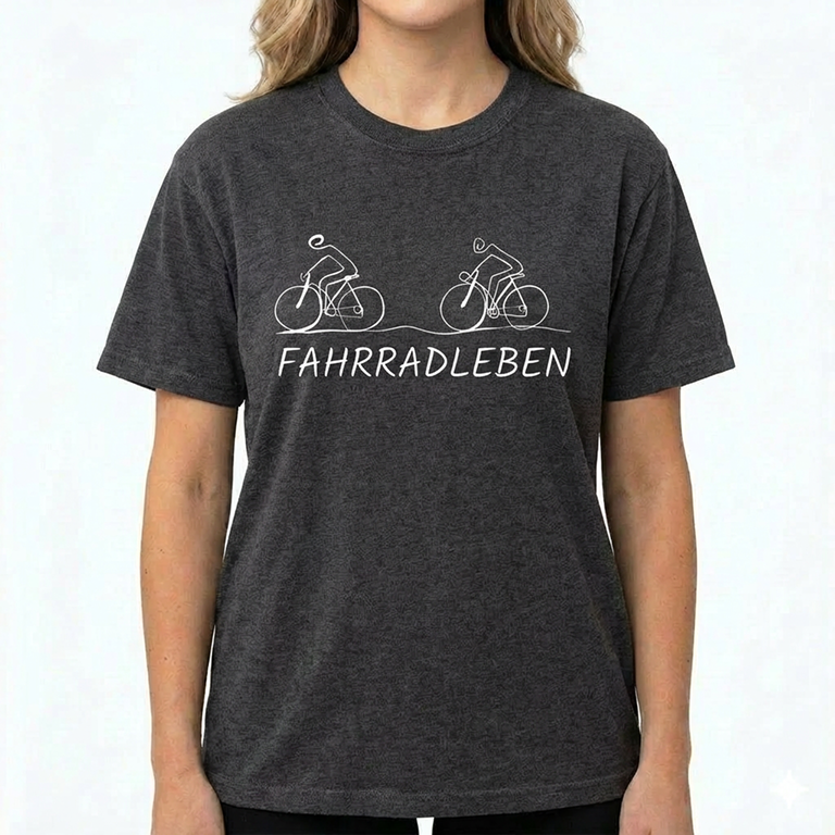 Rennrad-T-Shirt mit Grafik -Radsportshirt – Minimalistisches Geschenk für Radfahrer Anthrazit Meliert