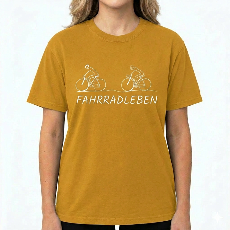 Rennrad-T-Shirt mit Grafik -Radsportshirt – Minimalistisches Geschenk für Radfahrer Gold