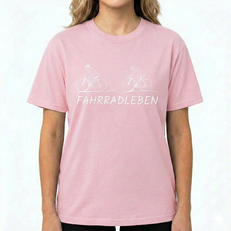 Rennrad-T-Shirt mit Grafik -Radsportshirt – Minimalistisches Geschenk für Radfahrer Hellrosa