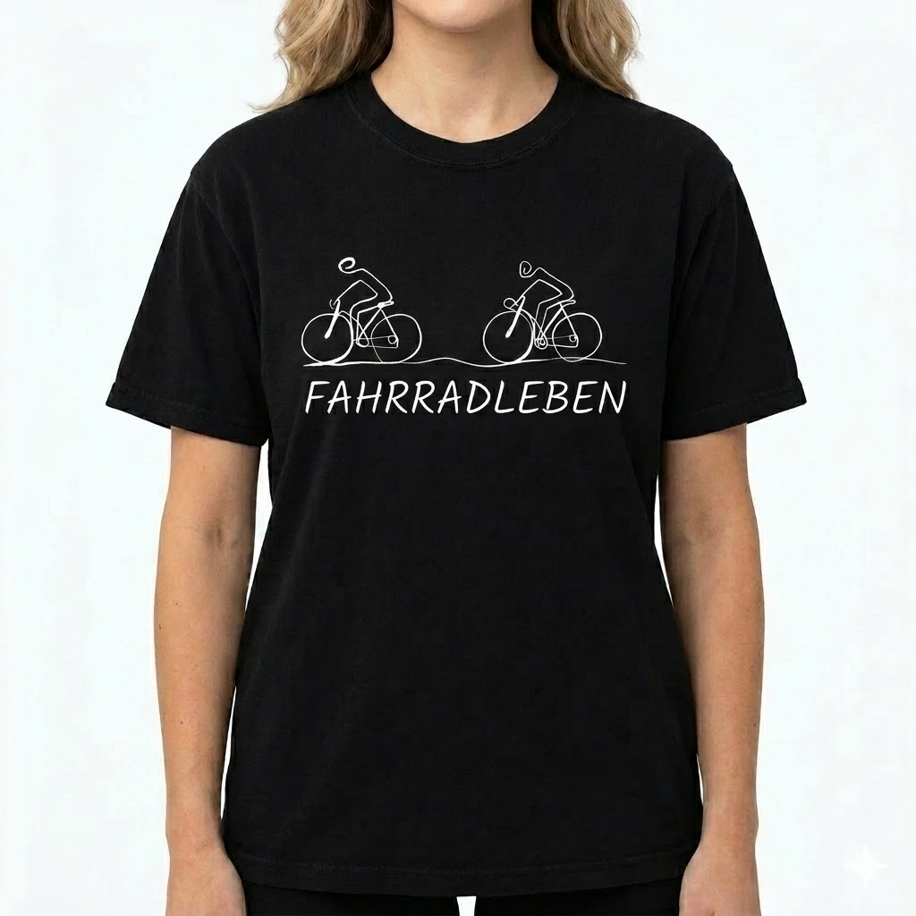 Rennrad-T-Shirt mit Grafik -Radsportshirt – Minimalistisches Geschenk für Radfahrer Schwarz