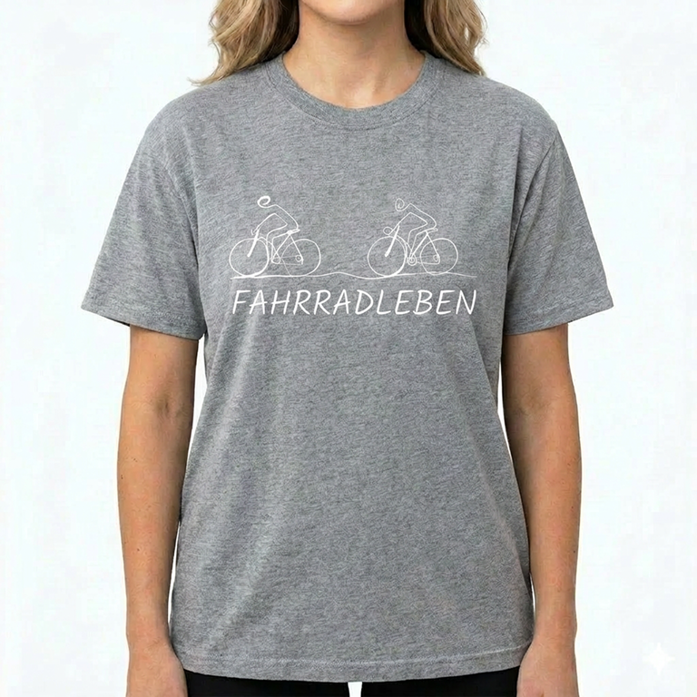 Rennrad-T-Shirt mit Grafik -Radsportshirt – Minimalistisches Geschenk für Radfahrer Sportgrau