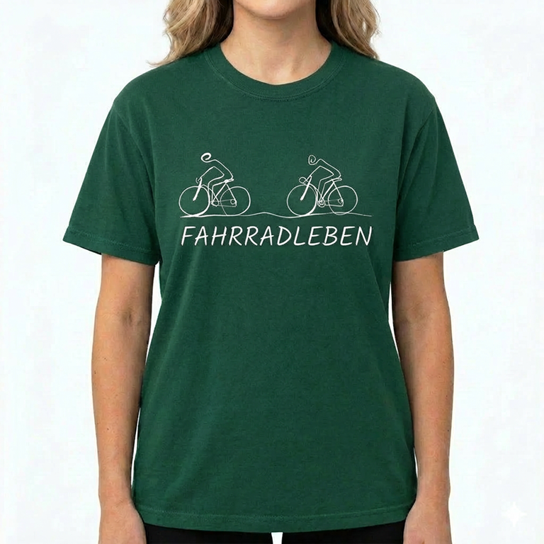 Rennrad-T-Shirt mit Grafik -Radsportshirt – Minimalistisches Geschenk für Radfahrer Waldgrün