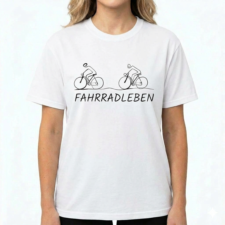 Rennrad-T-Shirt mit Grafik -Radsportshirt – Minimalistisches Geschenk für Radfahrer Weiß
