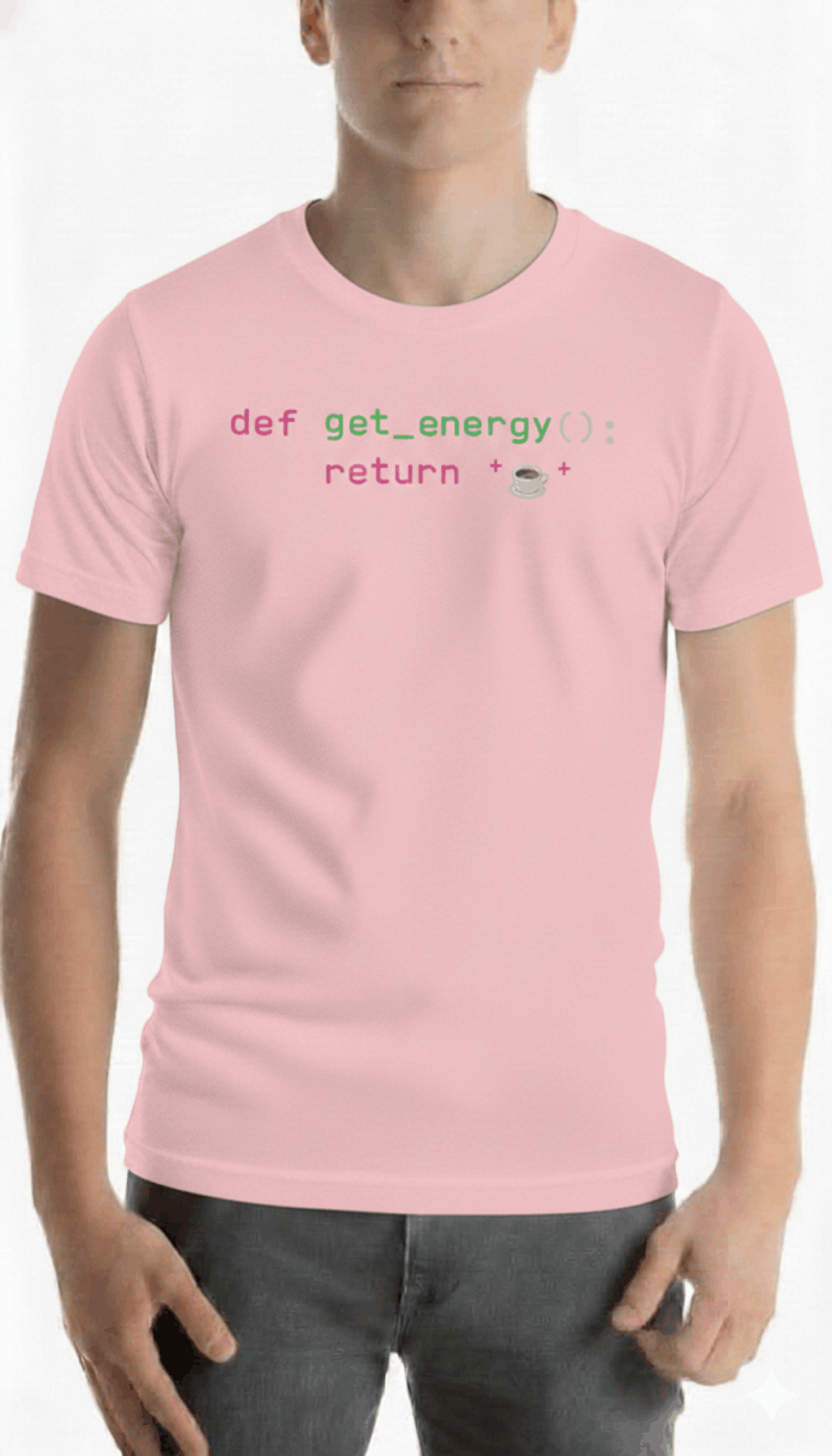 Developer programming tshirt herren code debug coffee repeat Hellrosa front
