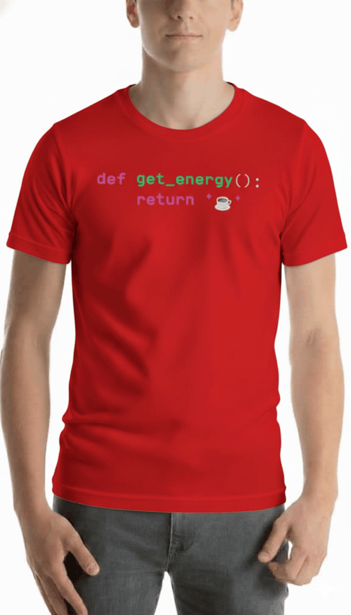 Developer programming tshirt herren code debug coffee repeat rot front