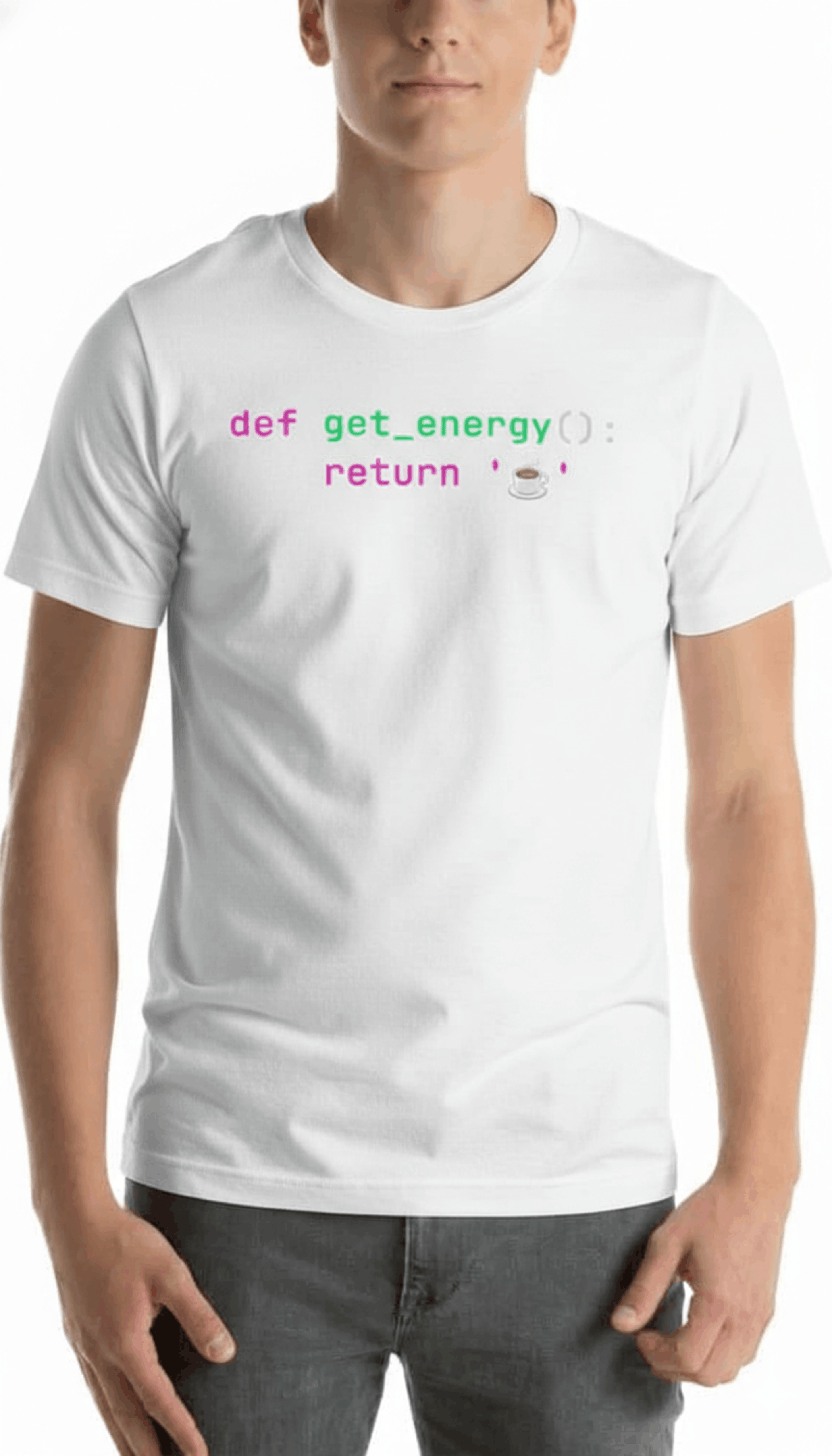 Developer programming tshirt herren code debug coffee repeat white front