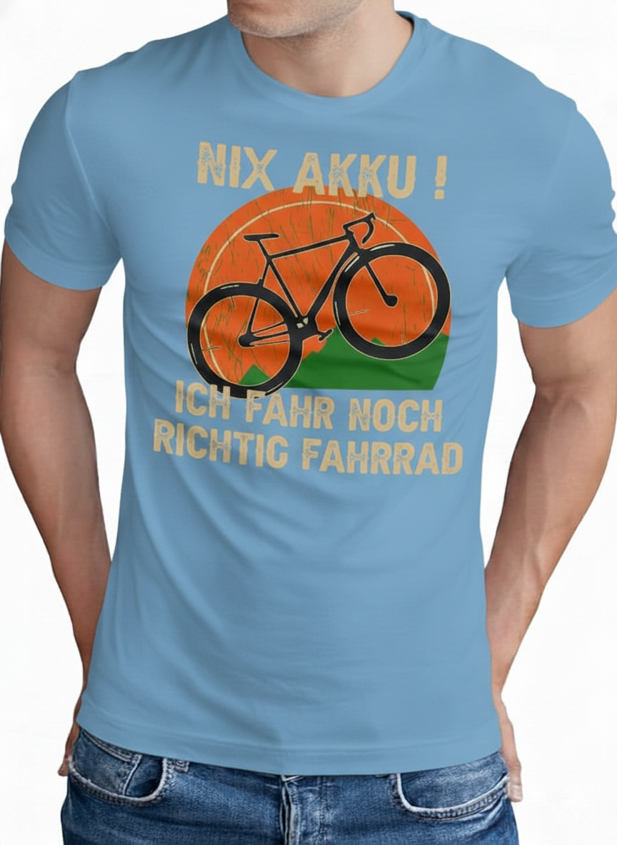 Om3 mountain bike tshirt herren retro mtb design Hellblau front