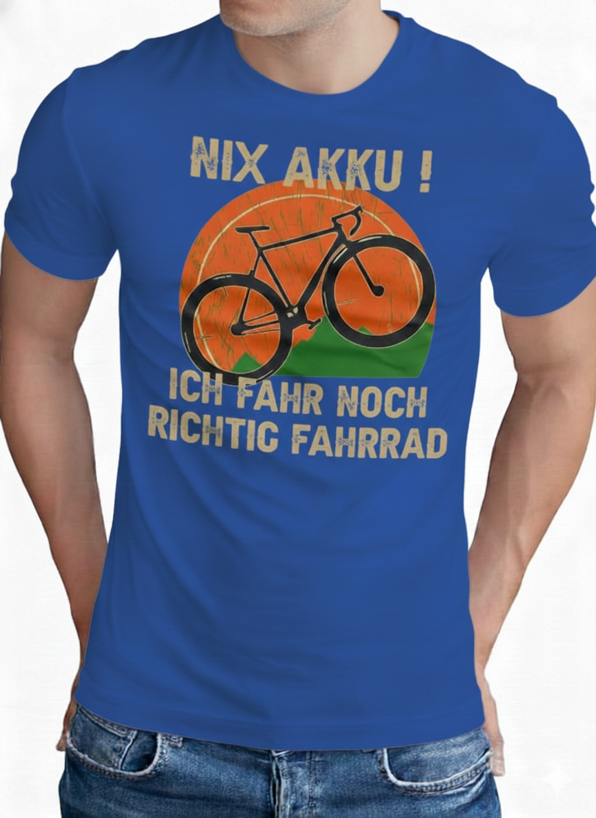 Om3 mountain bike tshirt herren retro mtb design Königsblau front