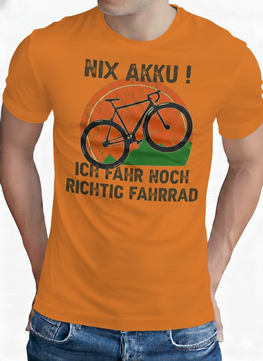 Om3 mountain bike tshirt herren retro mtb design orange front