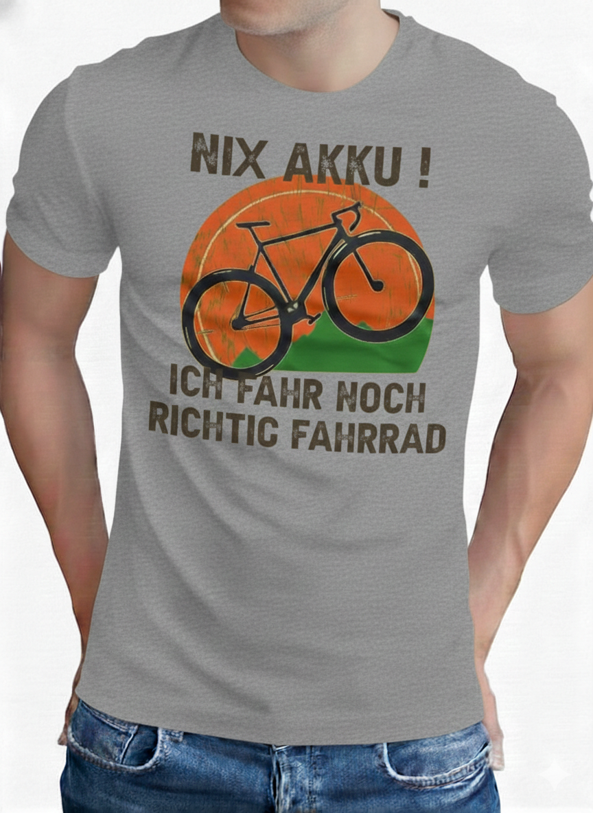 Om3 mtb tshirt herren retro fahrrad Sportgrau front