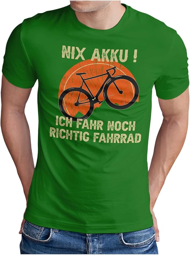 Om3 mtb tshirt herren retro fahrrad Waldgrün front