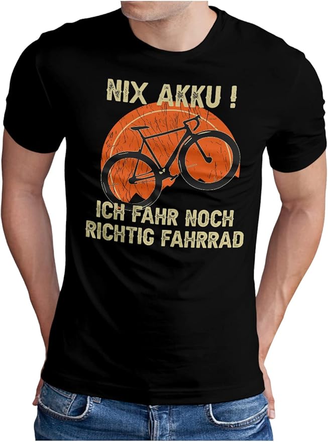 Om3 mtb tshirt herren retro fahrrad schwarz