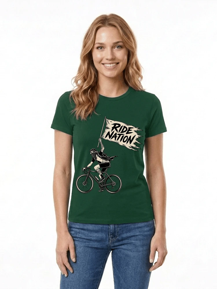 biker radsport streetwear shirt geschenk fr rennrad fixie fahrer damen t shirt forest green