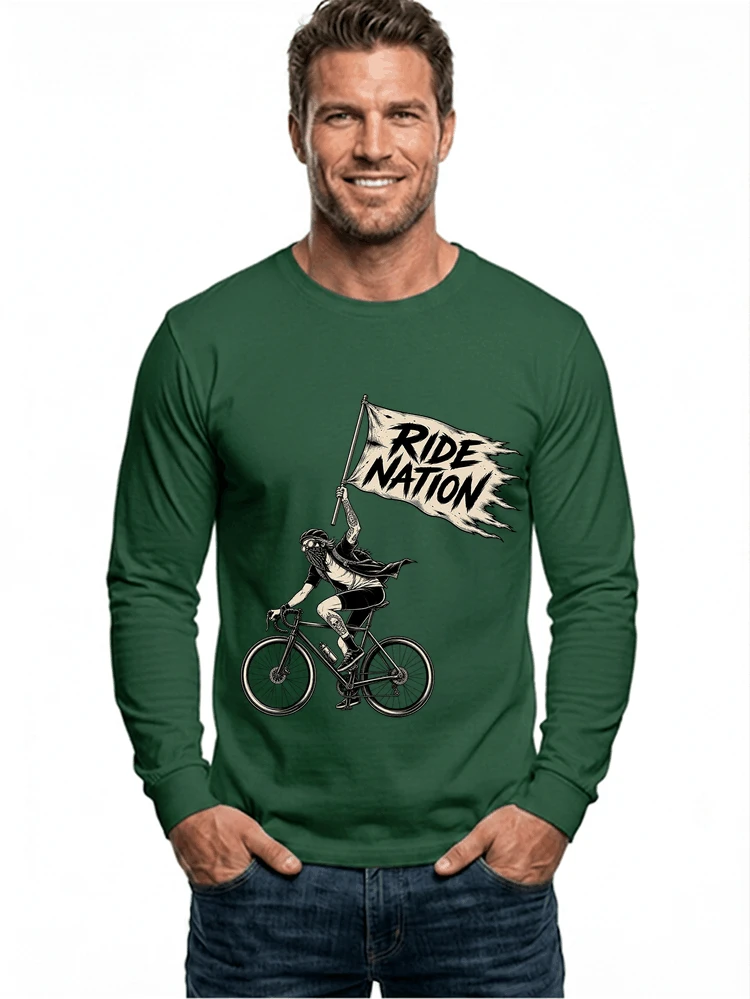 biker radsport streetwear shirt geschenk fr rennrad fixie fahrer langarmshirt forest green