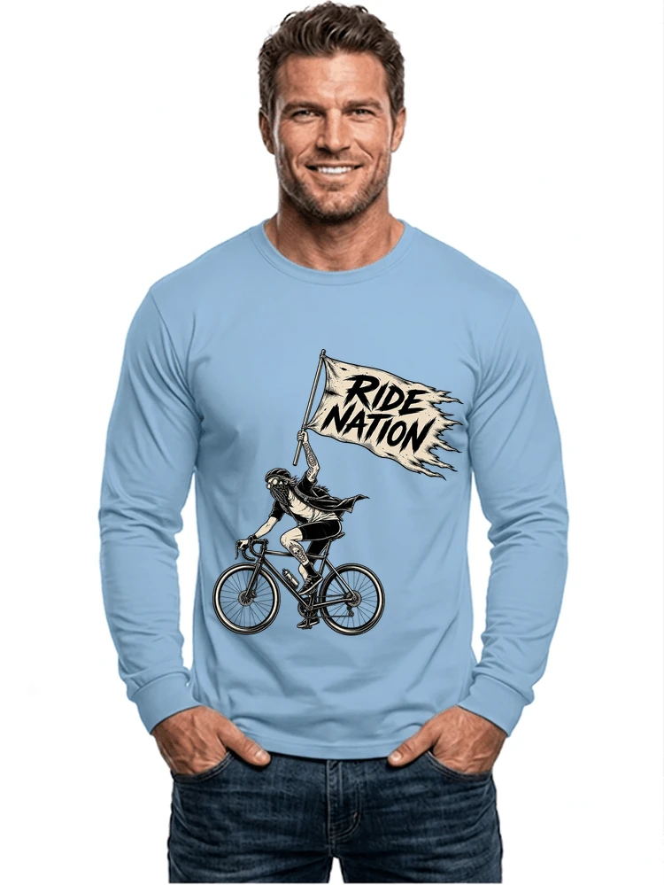 biker radsport streetwear shirt geschenk fr rennrad fixie fahrer langarmshirt light blue