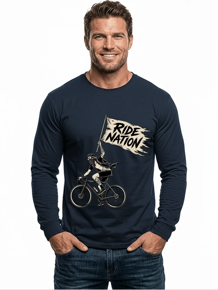 biker radsport streetwear shirt geschenk fr rennrad fixie fahrer langarmshirt navy