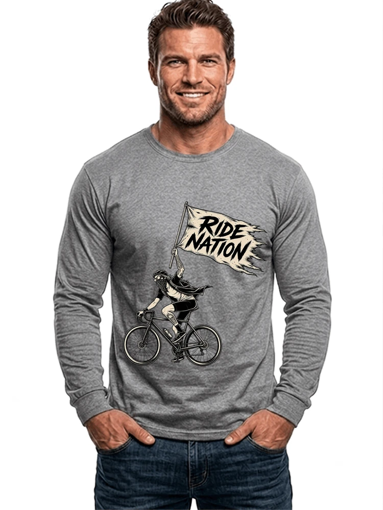 biker radsport streetwear shirt geschenk fr rennrad fixie fahrer langarmshirt sport grey
