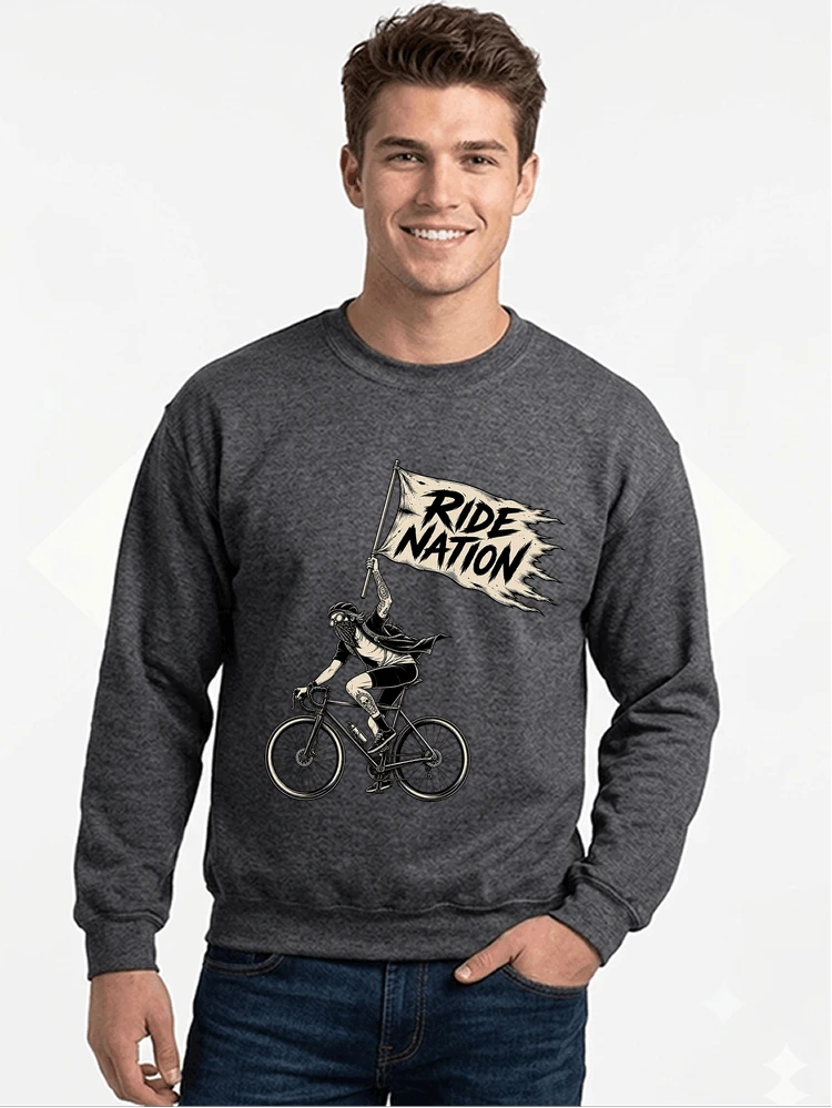 biker radsport streetwear shirt geschenk fr rennrad fixie fahrer sweatshirt mit rundhalsausschnitt anthracite melange