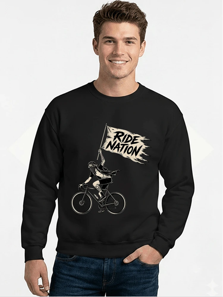 biker radsport streetwear shirt geschenk fr rennrad fixie fahrer sweatshirt mit rundhalsausschnitt black