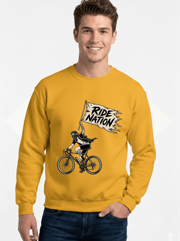 biker radsport streetwear shirt geschenk fr rennrad fixie fahrer sweatshirt mit rundhalsausschnitt gold