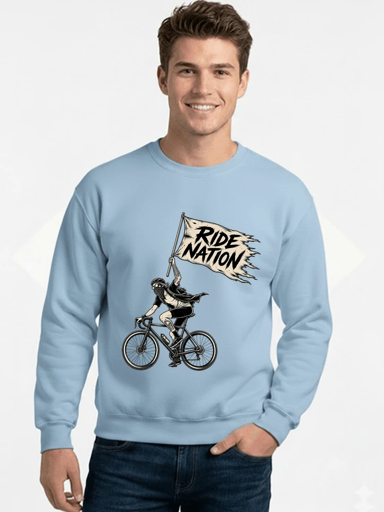 biker radsport streetwear shirt geschenk fr rennrad fixie fahrer sweatshirt mit rundhalsausschnitt light blue