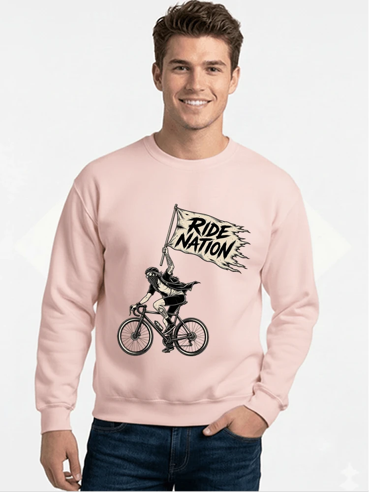 biker radsport streetwear shirt geschenk fr rennrad fixie fahrer sweatshirt mit rundhalsausschnitt light pink