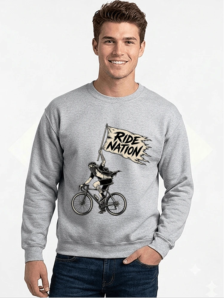 biker radsport streetwear shirt geschenk fr rennrad fixie fahrer sweatshirt mit rundhalsausschnitt sport grey