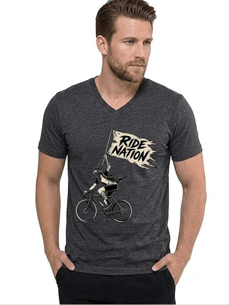 biker radsport streetwear shirt geschenk fr rennrad fixie fahrer t shirt mit v ausschnitt anthracite melange
