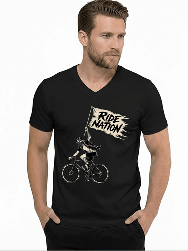 biker radsport streetwear shirt geschenk fr rennrad fixie fahrer t shirt mit v ausschnitt black