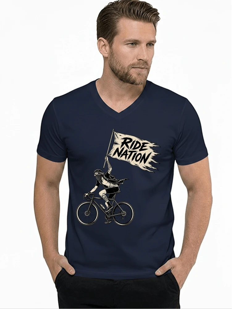 biker radsport streetwear shirt geschenk fr rennrad fixie fahrer t shirt mit v ausschnitt navy