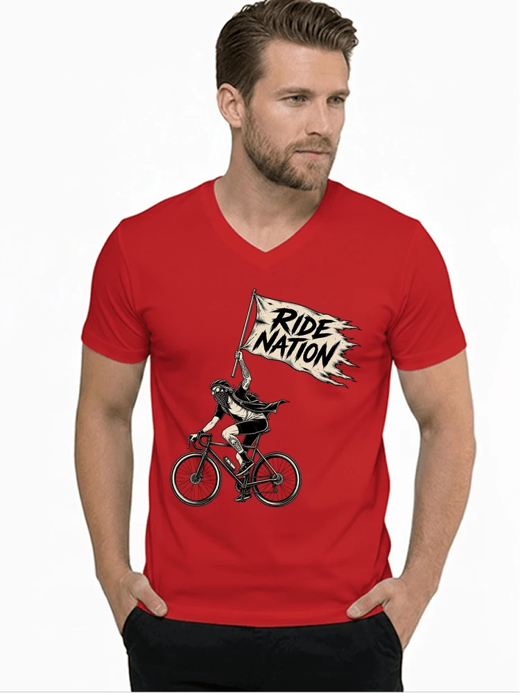 biker radsport streetwear shirt geschenk fr rennrad fixie fahrer t shirt mit v ausschnitt red