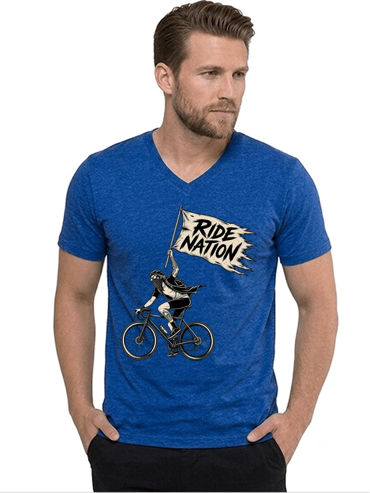 biker radsport streetwear shirt geschenk fr rennrad fixie fahrer t shirt mit v ausschnitt royal blue