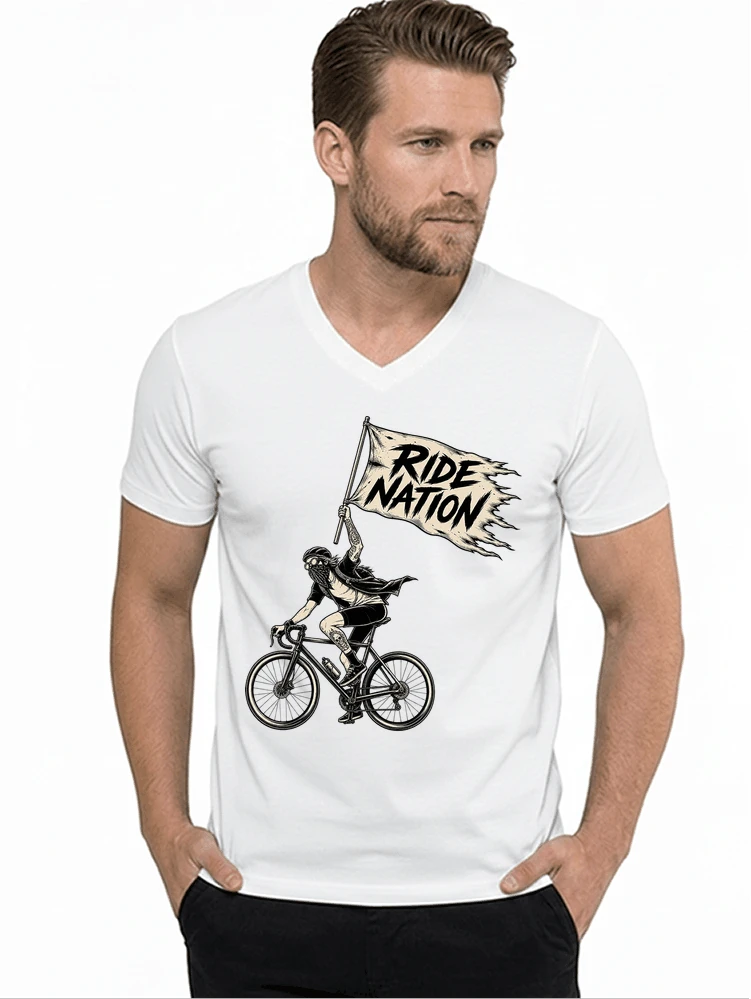 biker radsport streetwear shirt geschenk fr rennrad fixie fahrer t shirt mit v ausschnitt white