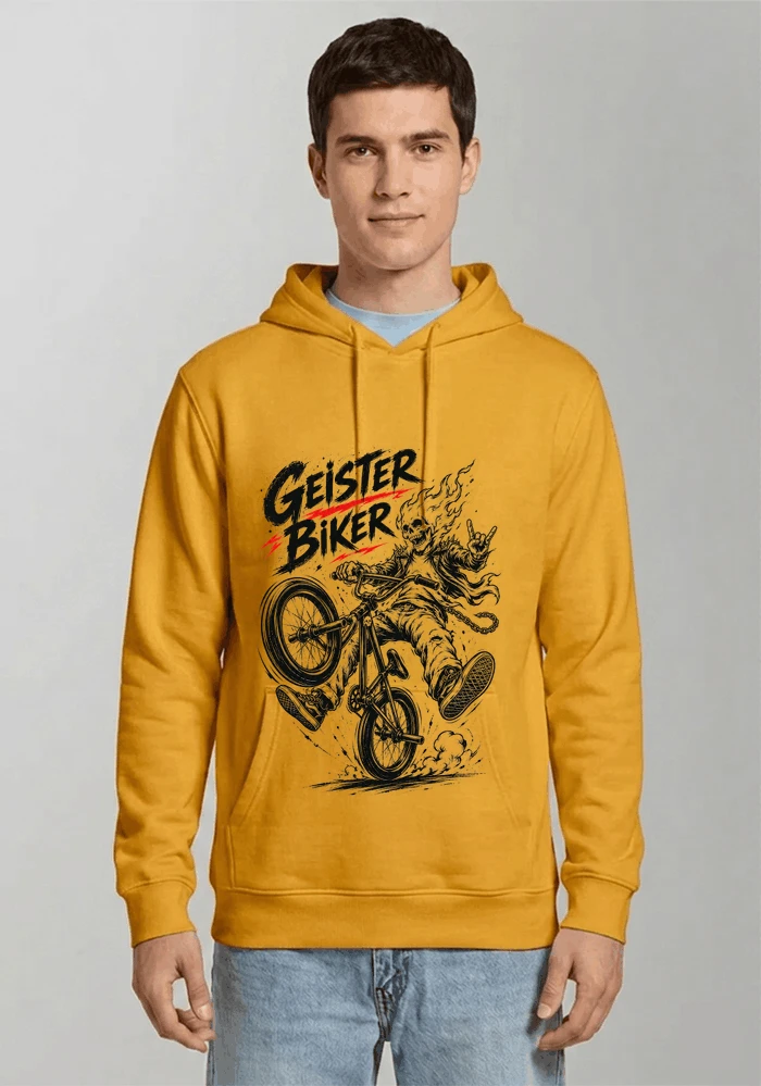 bmx downhill t shirt herren geister biker skeleton motif kapuzenpullover gold