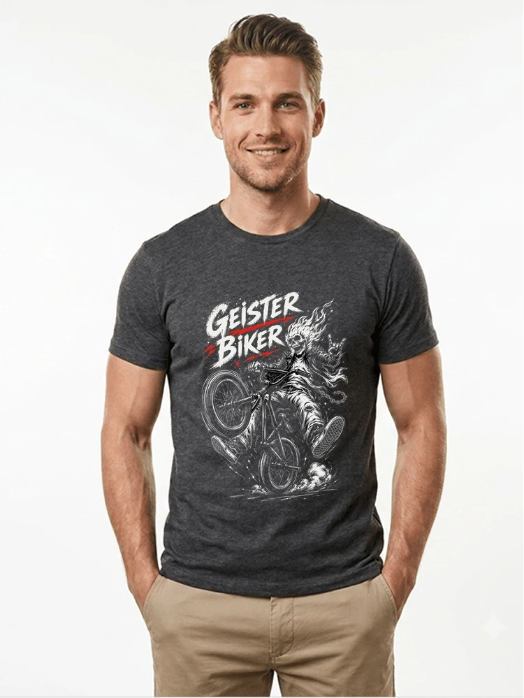 bmx downhill t shirt herren geister biker skeleton motif t shirt anthracite melange