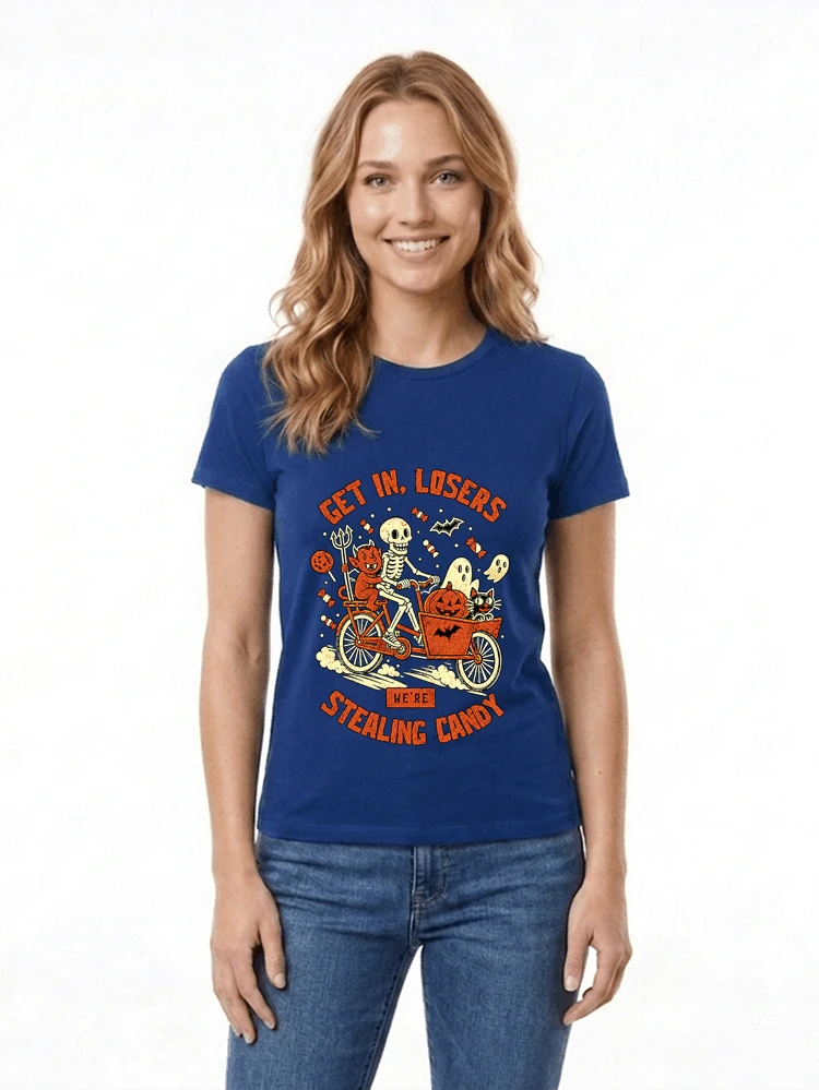 cargo bike halloween t shirt fahrrad shirt damen t shirt royal blue