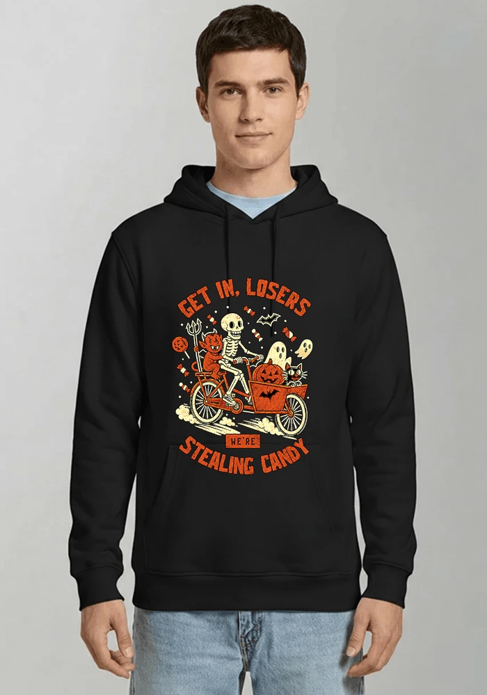 cargo bike halloween t shirt fahrrad shirt kapuzenpullover black