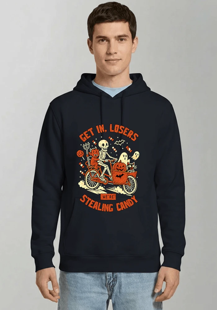 cargo bike halloween t shirt fahrrad shirt kapuzenpullover navy
